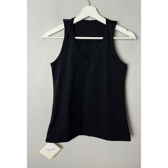 NWT Elastique Athletics Black Adorn Tank Top Shirt MicroPerle technology Small - Picture 1 of 5